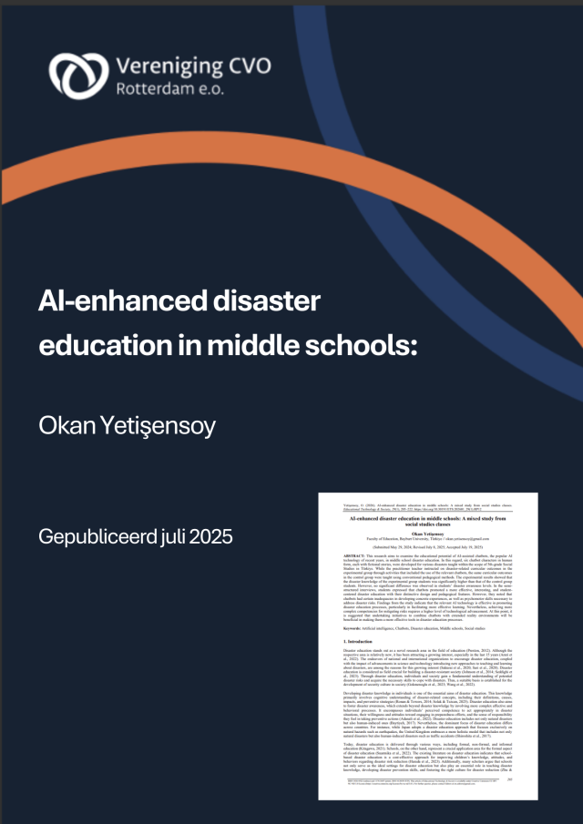 AI enhanced disaster education in middle schools, juli 2025